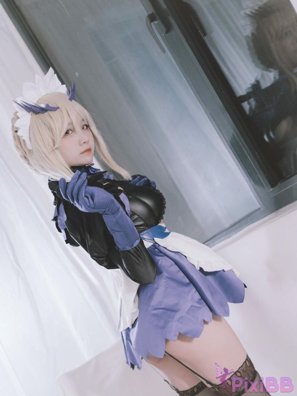 Cosplayer Ah Ban is very happy today FGO Black gun stupid maid PixiBB.COM 015