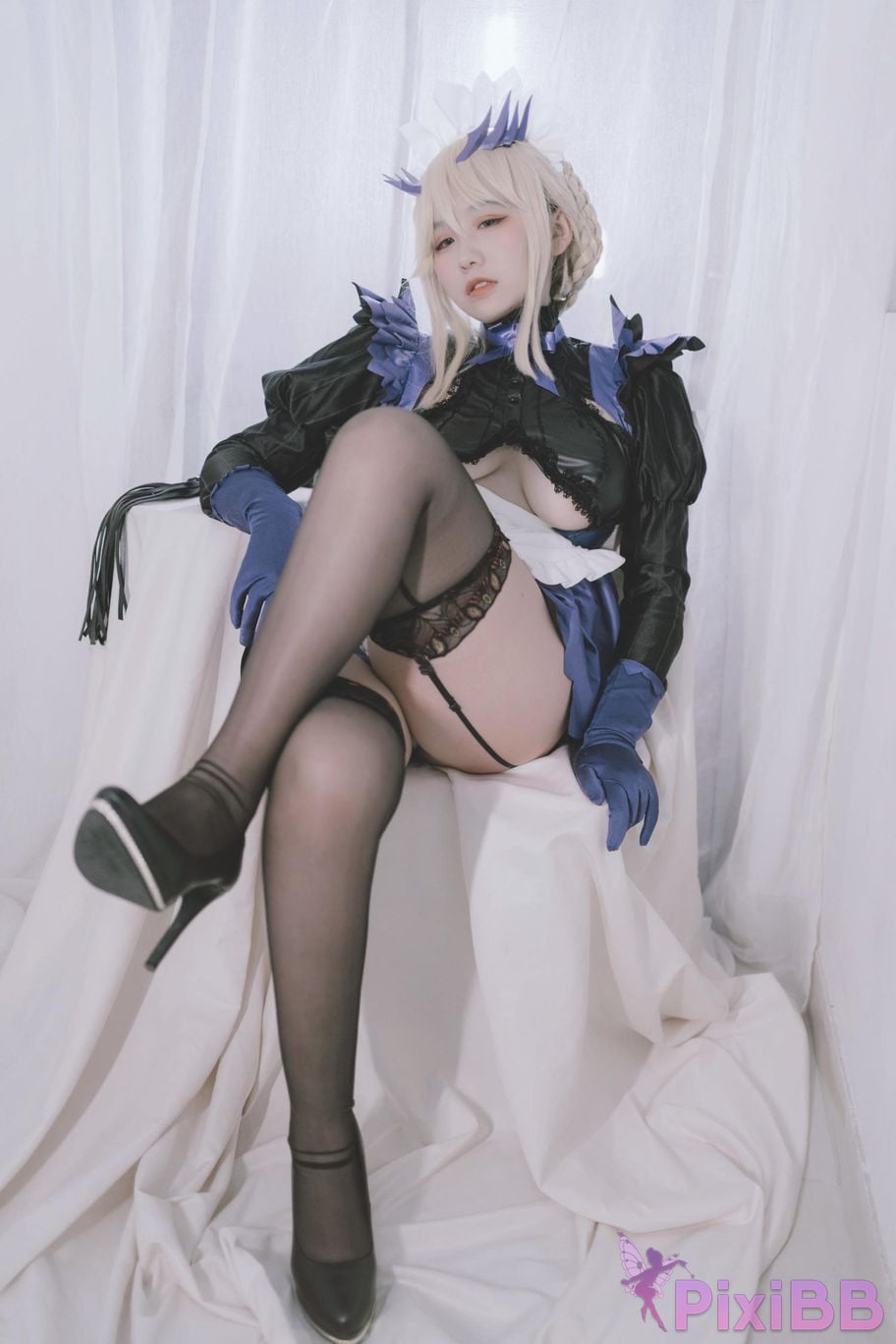 Cosplayer Ah Ban is very happy today FGO Black gun stupid maid PixiBB.COM 020