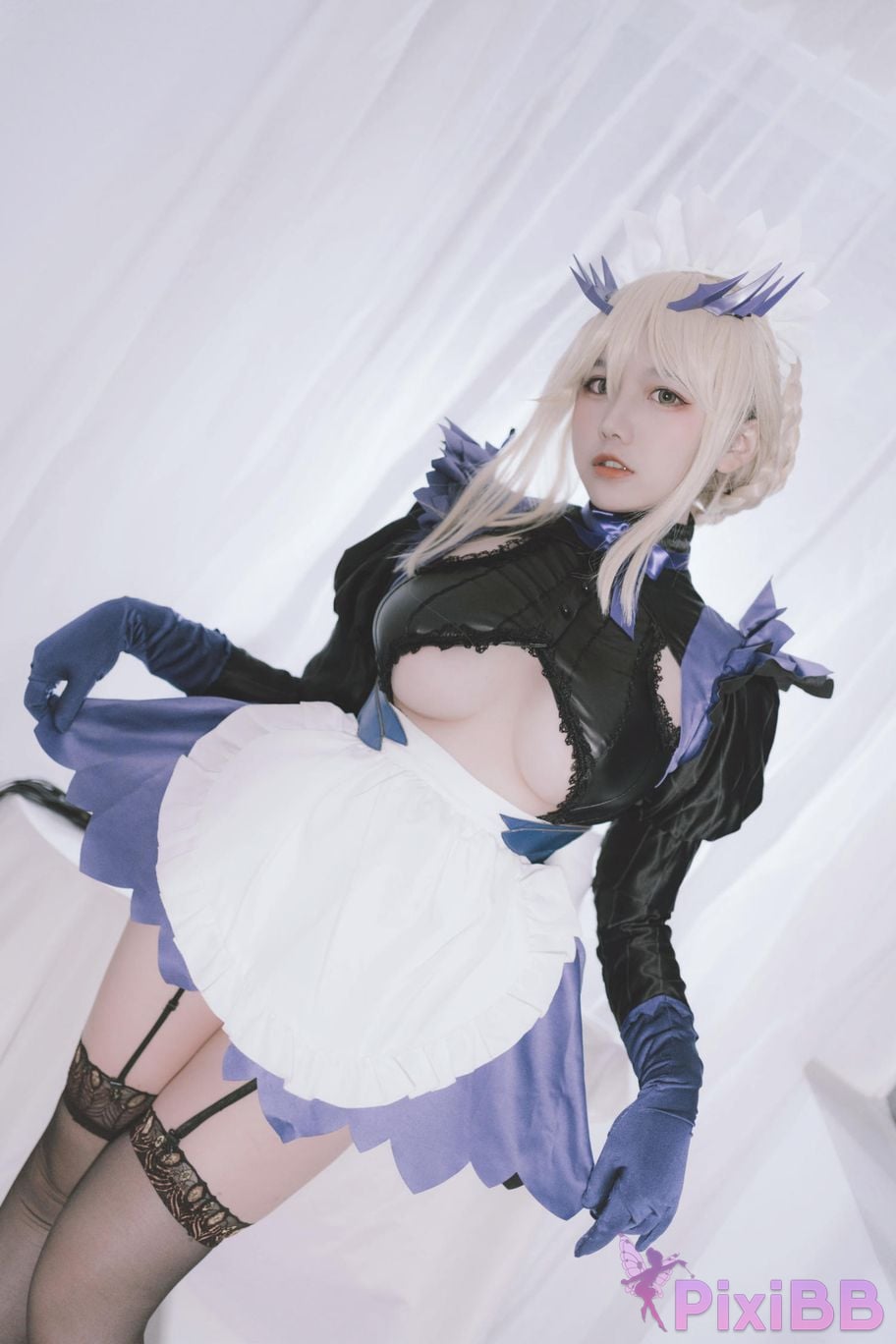 Cosplayer Ah Ban is very happy today FGO Black gun stupid maid PixiBB.COM 021