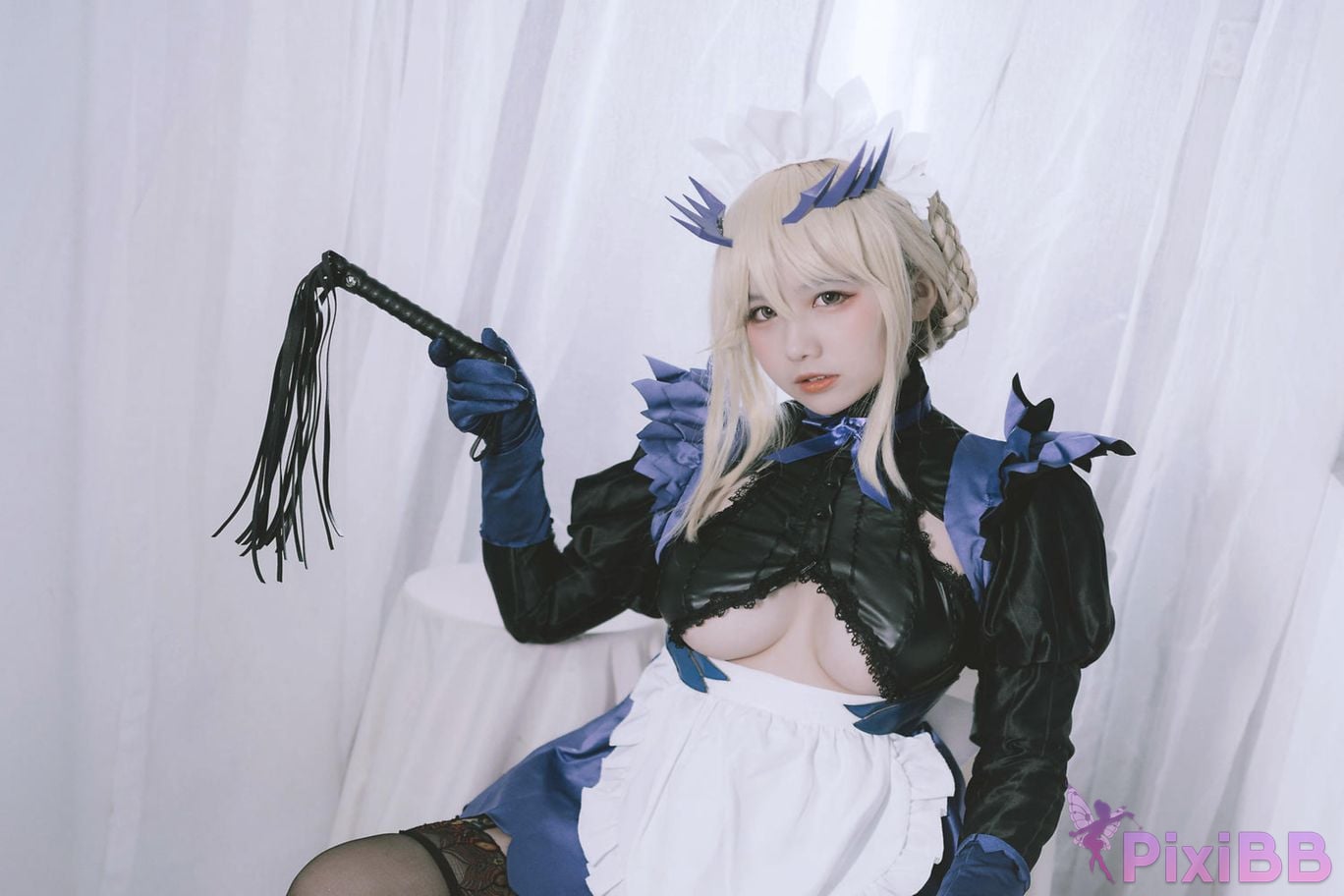 Cosplayer Ah Ban is very happy today FGO Black gun stupid maid PixiBB.COM 023