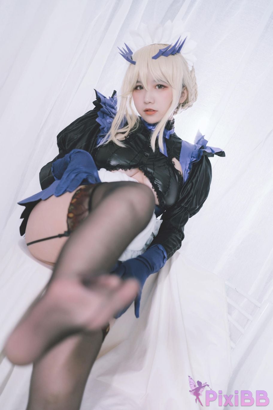 Cosplayer Ah Ban is very happy today FGO Black gun stupid maid PixiBB.COM 028