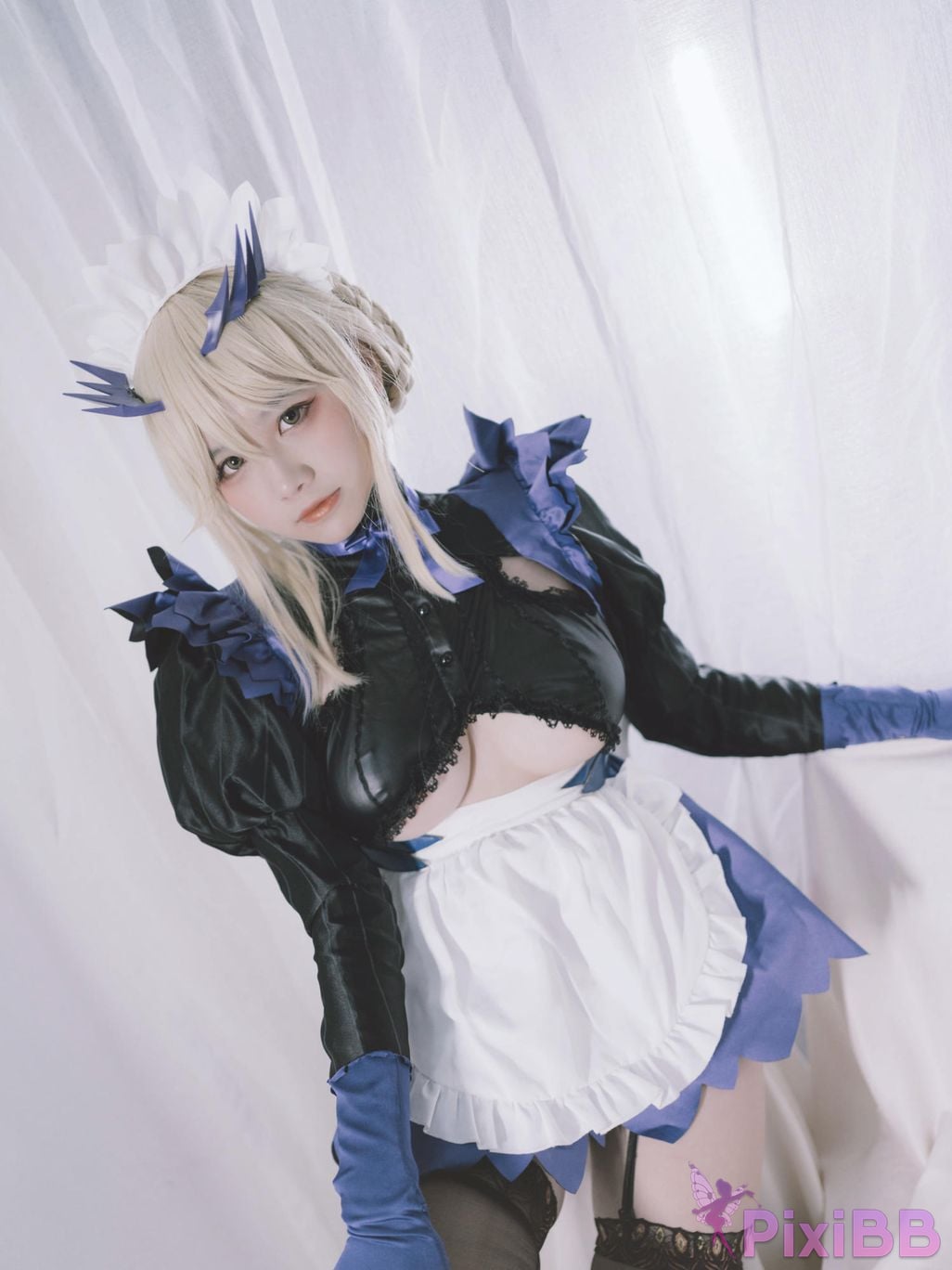 Cosplayer Ah Ban is very happy today FGO Black gun stupid maid PixiBB.COM 031