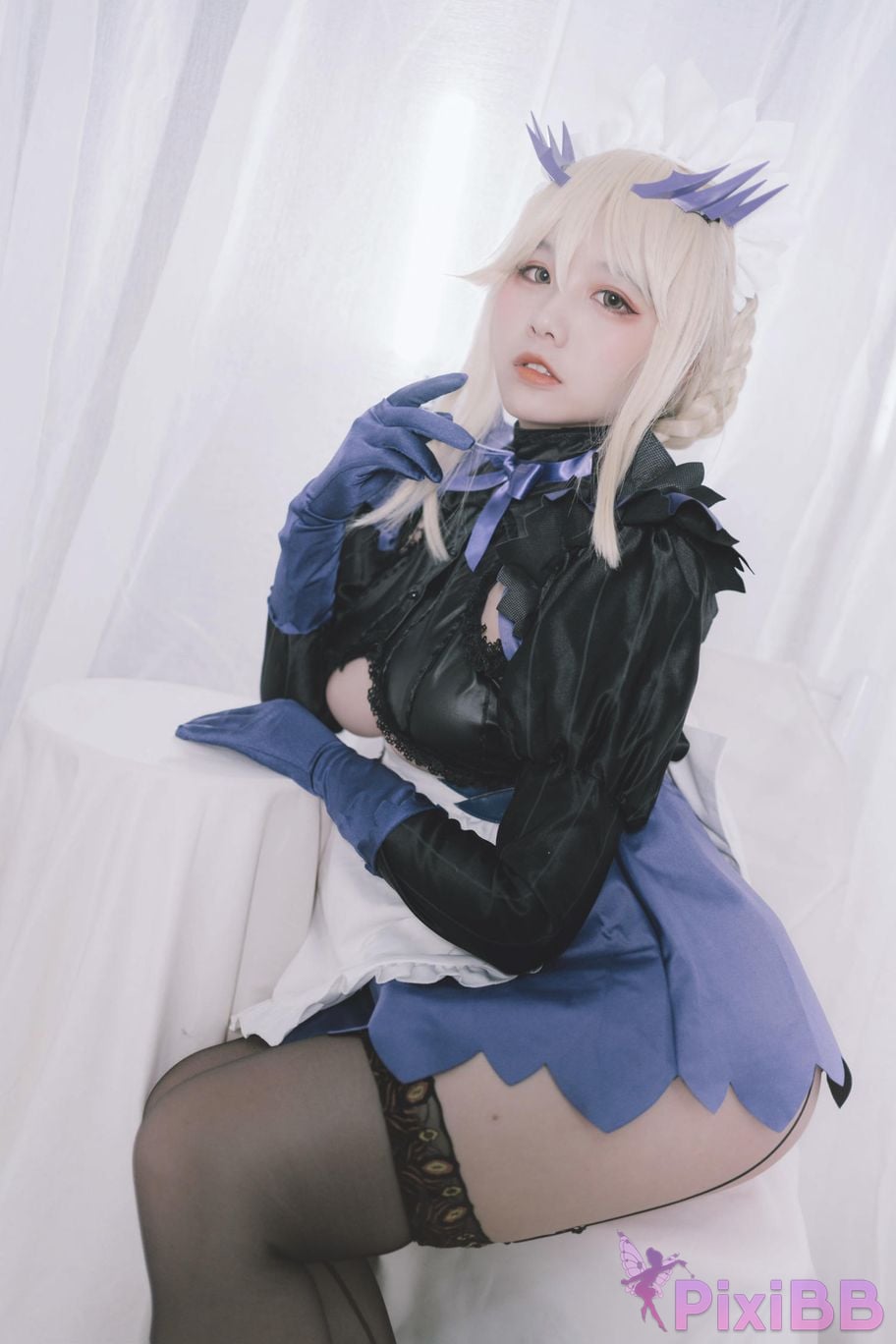 Cosplayer Ah Ban is very happy today FGO Black gun stupid maid PixiBB.COM 033