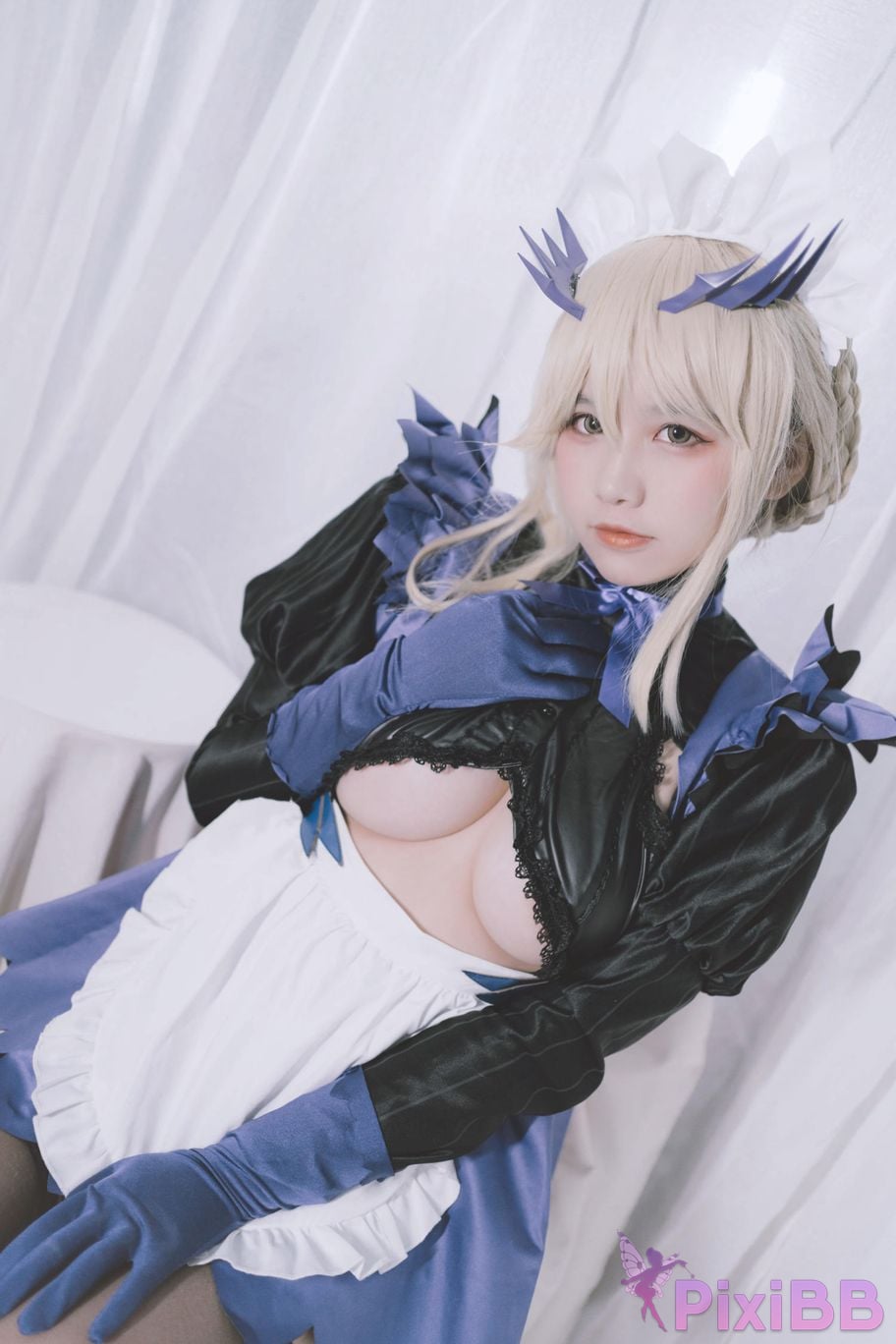 Cosplayer Ah Ban is very happy today FGO Black gun stupid maid PixiBB.COM 036