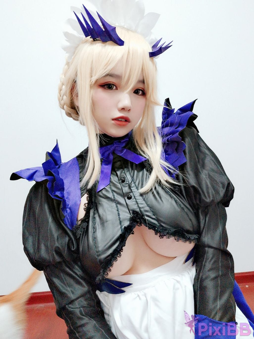 Cosplayer Ah Ban is very happy today FGO Black gun stupid maid PixiBB.COM 048