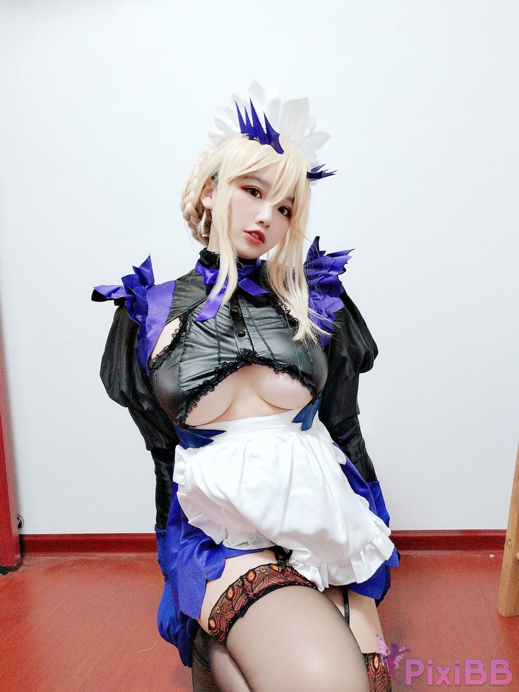 Cosplayer Ah Ban is very happy today FGO Black gun stupid maid PixiBB.COM 049