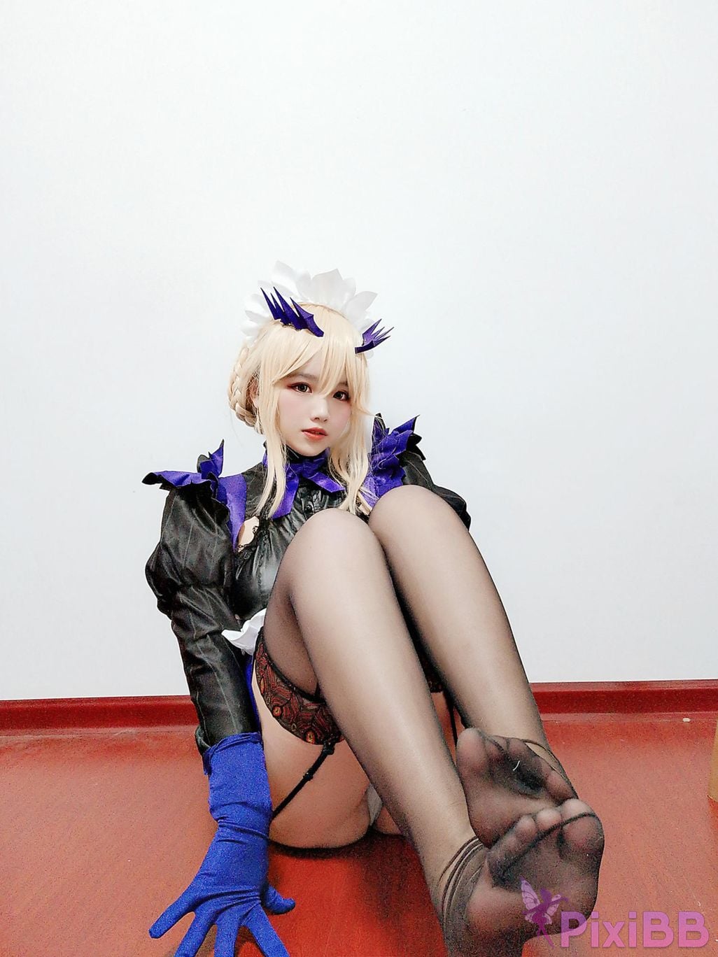 Cosplayer Ah Ban is very happy today FGO Black gun stupid maid PixiBB.COM 052