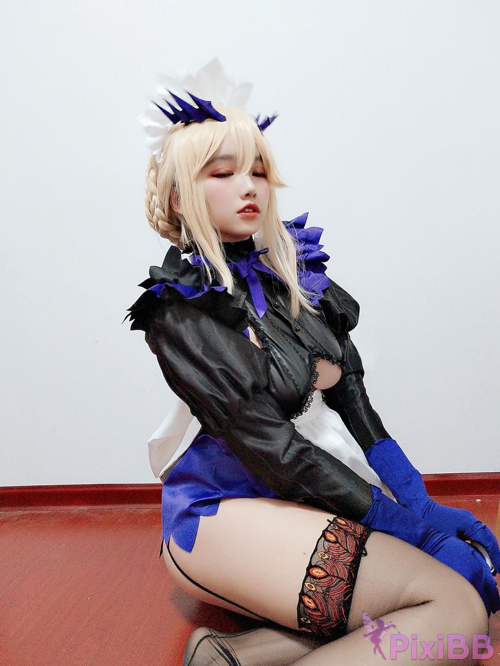 Cosplayer Ah Ban is very happy today FGO Black gun stupid maid PixiBB.COM 053