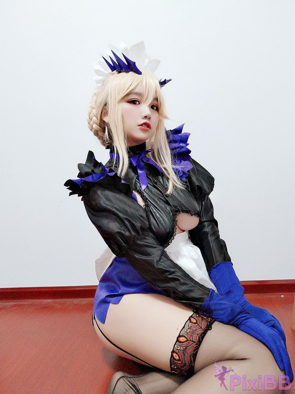 Cosplayer Ah Ban is very happy today FGO Black gun stupid maid PixiBB.COM 054