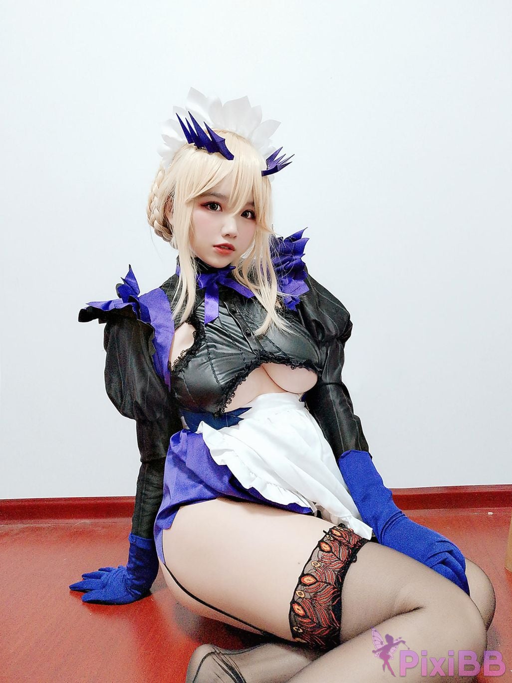 Cosplayer Ah Ban is very happy today FGO Black gun stupid maid PixiBB.COM 055