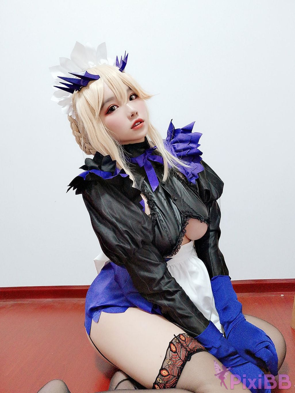 Cosplayer Ah Ban is very happy today FGO Black gun stupid maid PixiBB.COM 057