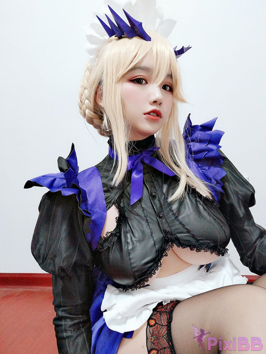 Cosplayer Ah Ban is very happy today FGO Black gun stupid maid PixiBB.COM 061