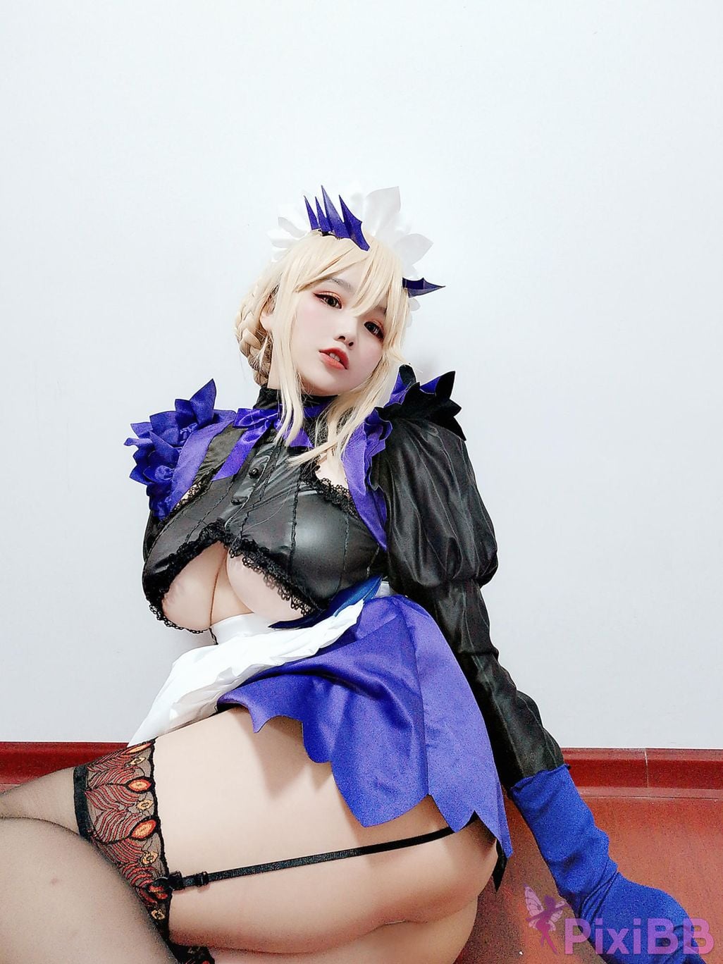 Cosplayer Ah Ban is very happy today FGO Black gun stupid maid PixiBB.COM 062