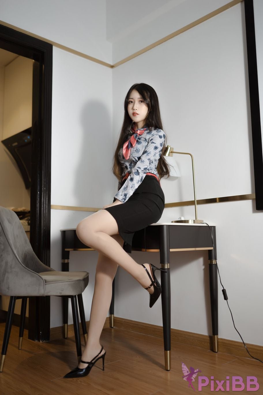 Cosplayer Not lazy cat China Eastern Airlines stewardess uniform PixiBB.COM 001