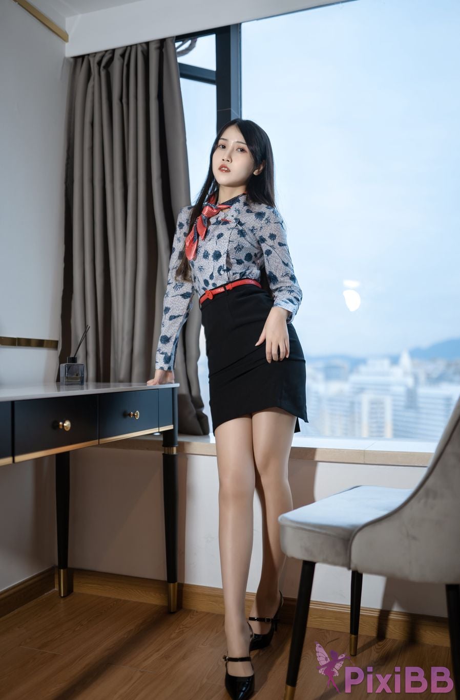 Cosplayer Not lazy cat China Eastern Airlines stewardess uniform PixiBB.COM 003