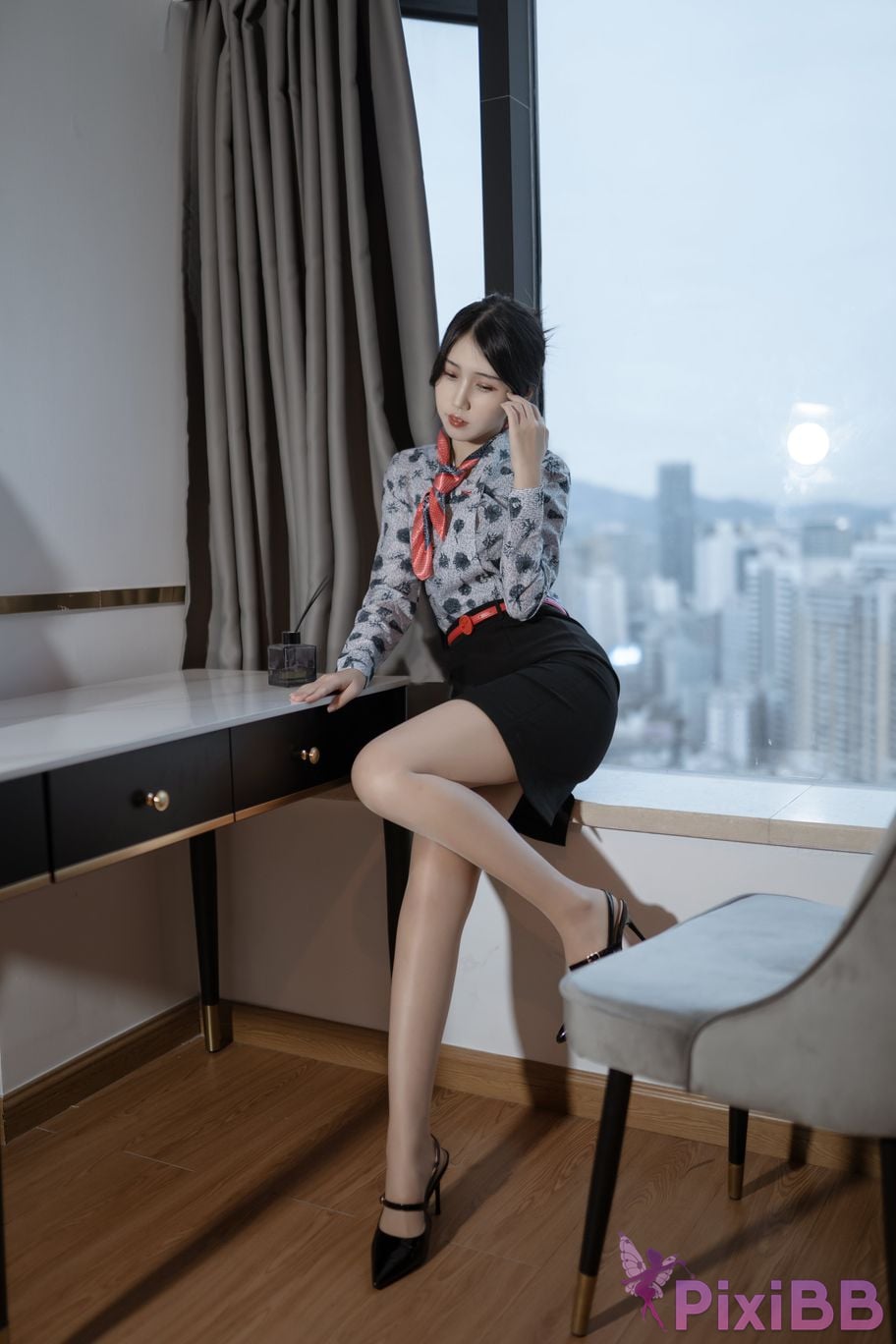 Cosplayer Not lazy cat China Eastern Airlines stewardess uniform PixiBB.COM 006