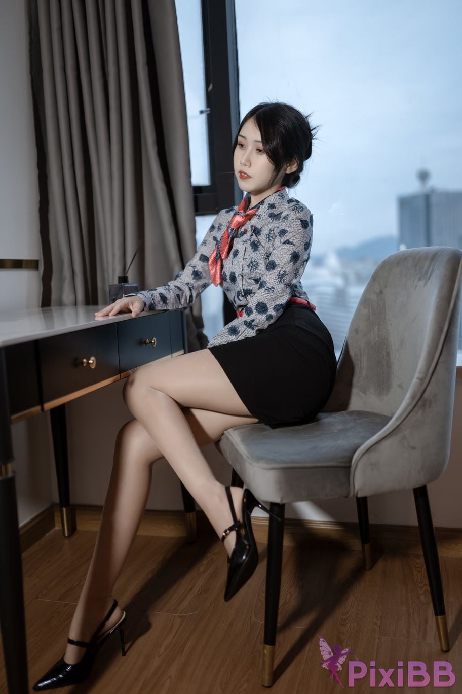 Cosplayer Not lazy cat China Eastern Airlines stewardess uniform PixiBB.COM 007