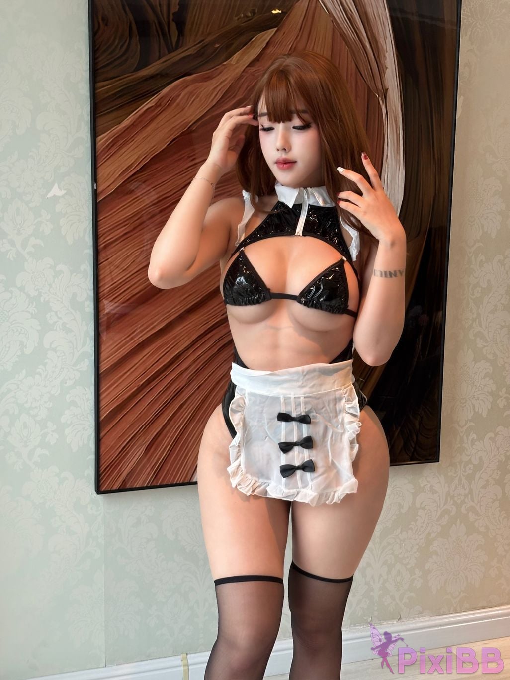 Cosplayer Titanium alloy TiTi Exclusive maid PixiBB.COM 048