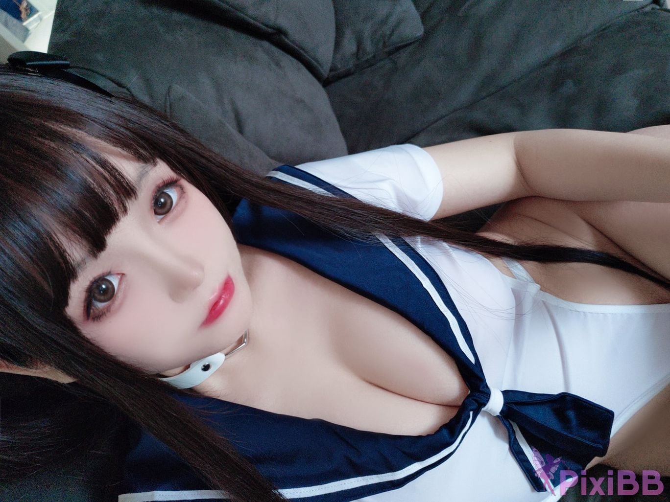 Cosplayer Hinajiao Selfie of school girl in uniform PixiBB.COM 007