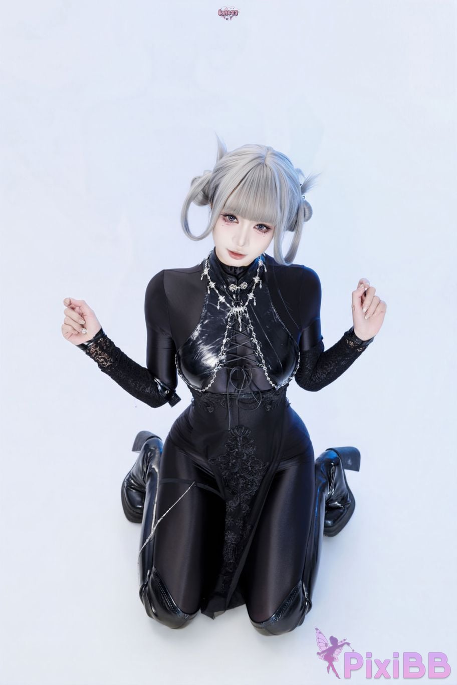 Cosplayer Qiqi be good Black smoke cheongsam PixiBB.COM 013