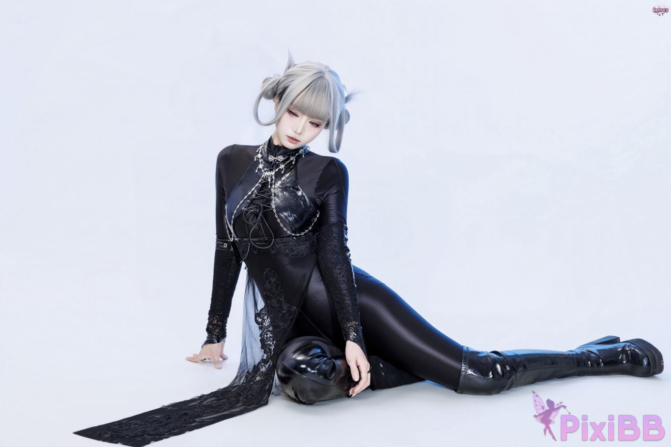 Cosplayer Qiqi be good Black smoke cheongsam PixiBB.COM 015