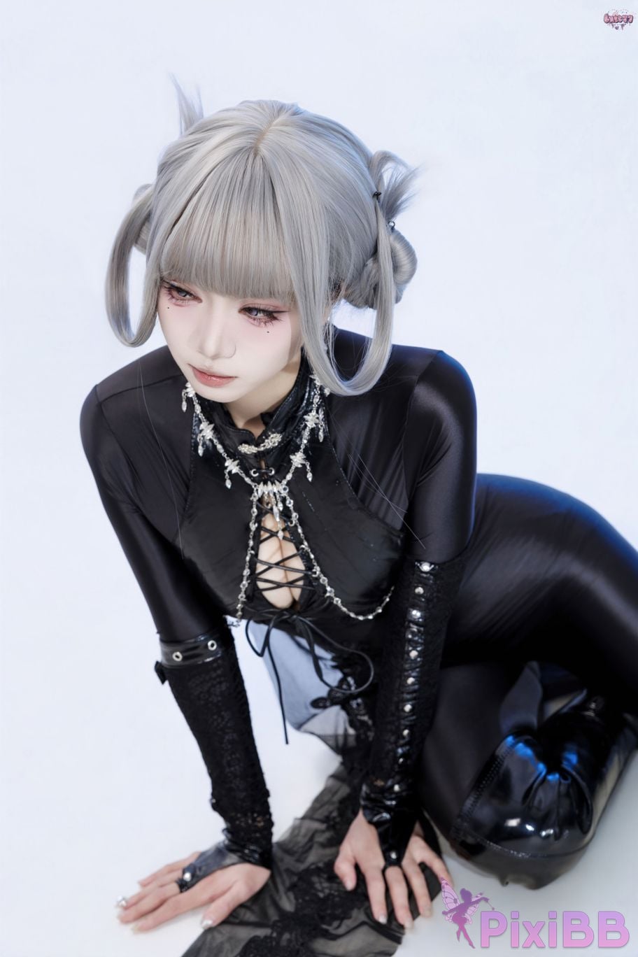 Cosplayer Qiqi be good Black smoke cheongsam PixiBB.COM 023