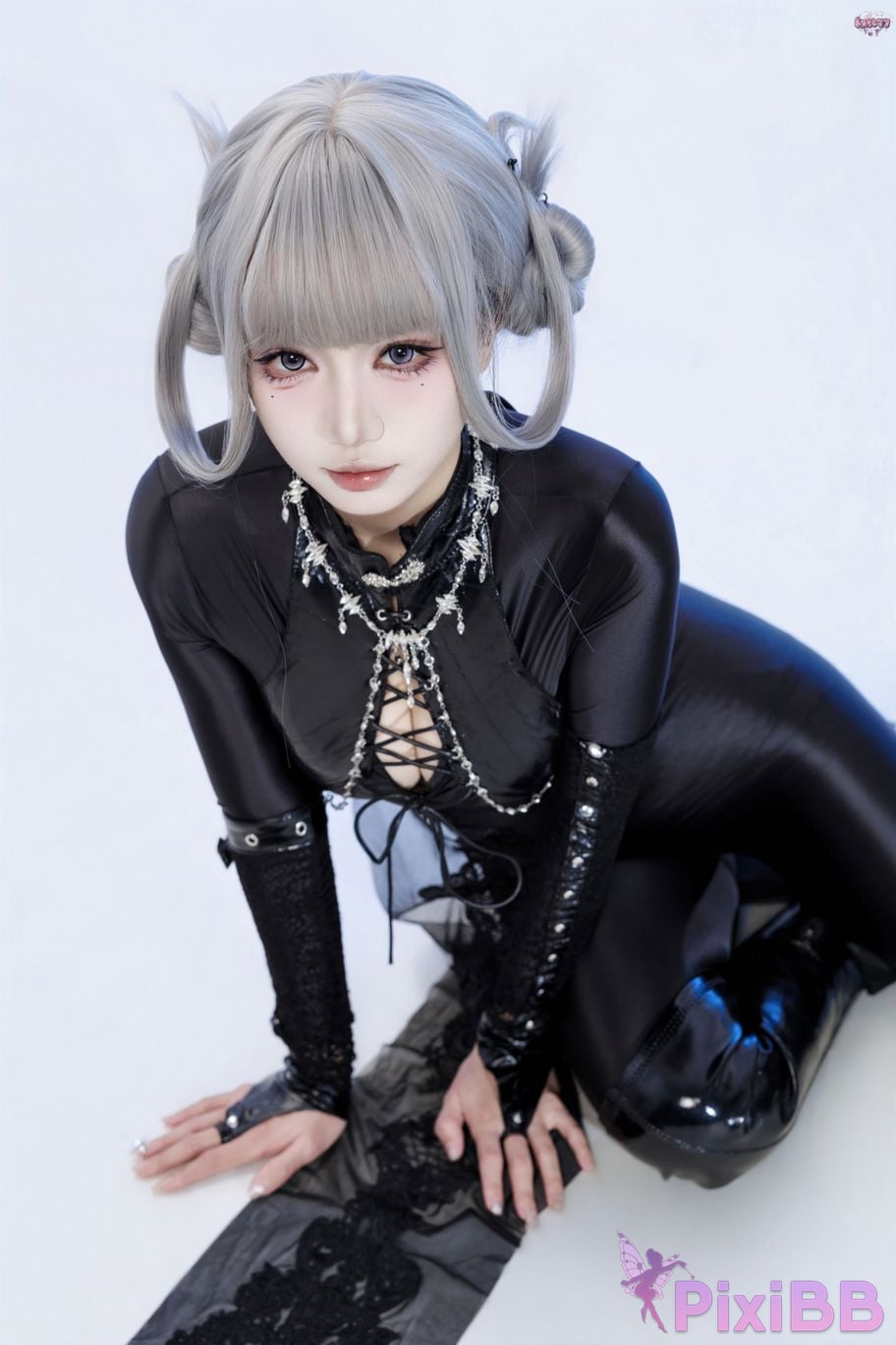 Cosplayer Qiqi be good Black smoke cheongsam PixiBB.COM 024