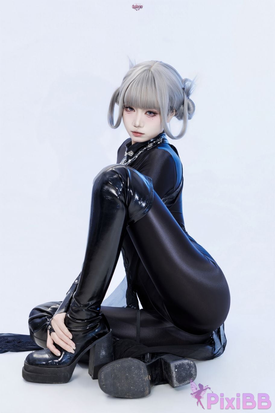 Cosplayer Qiqi be good Black smoke cheongsam PixiBB.COM 025