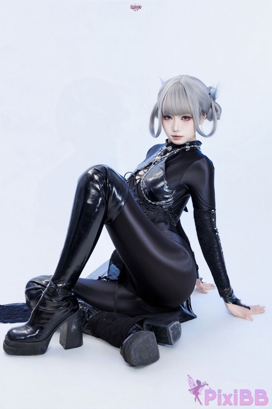 Cosplayer Qiqi be good Black smoke cheongsam PixiBB.COM 026