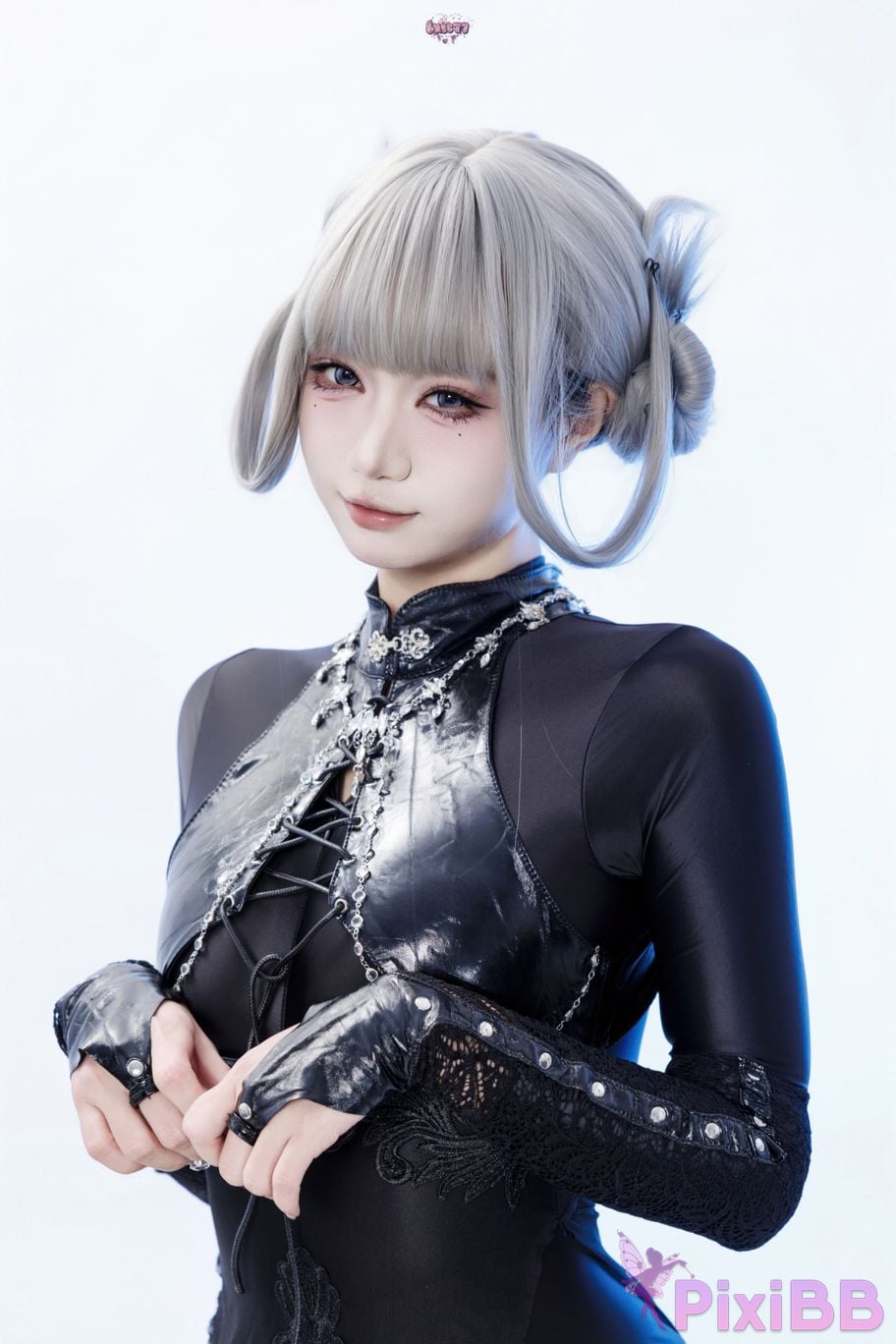 Cosplayer Qiqi be good Black smoke cheongsam PixiBB.COM 030