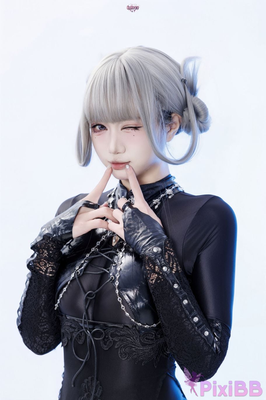 Cosplayer Qiqi be good Black smoke cheongsam PixiBB.COM 031