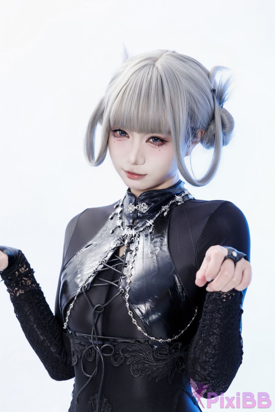 Cosplayer Qiqi be good Black smoke cheongsam PixiBB.COM 033
