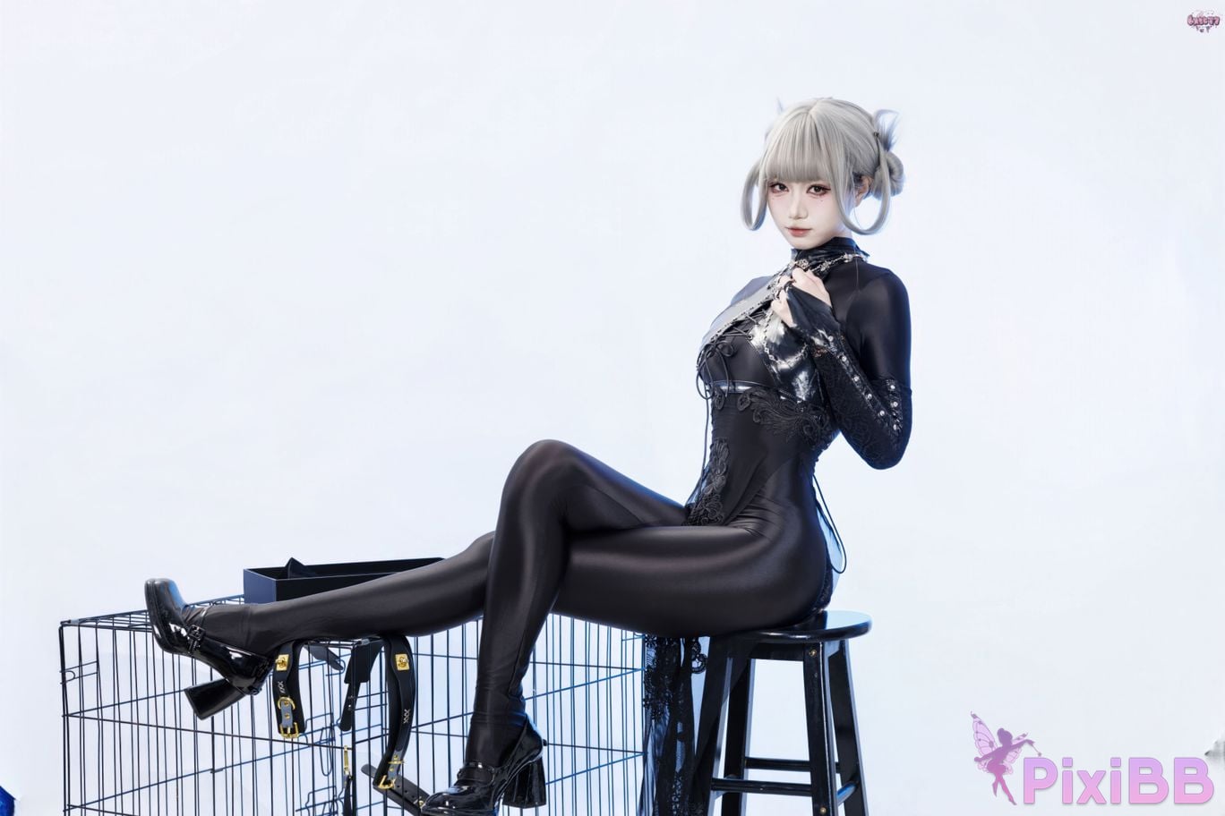Cosplayer Qiqi be good Black smoke cheongsam PixiBB.COM 037