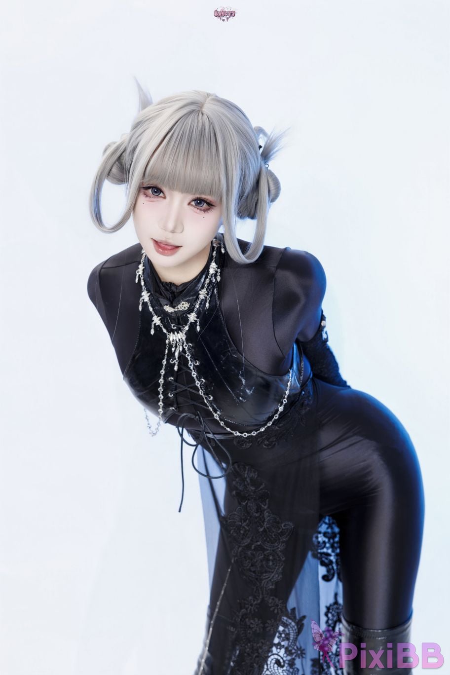 Cosplayer Qiqi be good Black smoke cheongsam PixiBB.COM 043