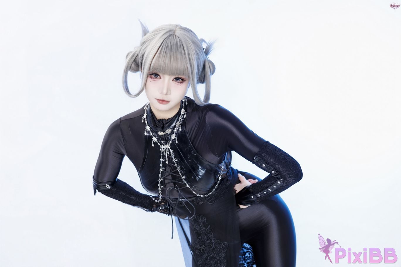 Cosplayer Qiqi be good Black smoke cheongsam PixiBB.COM 054