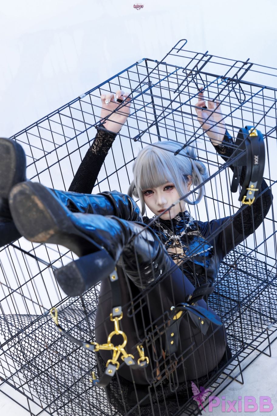 Cosplayer Qiqi be good Black smoke cheongsam PixiBB.COM 068