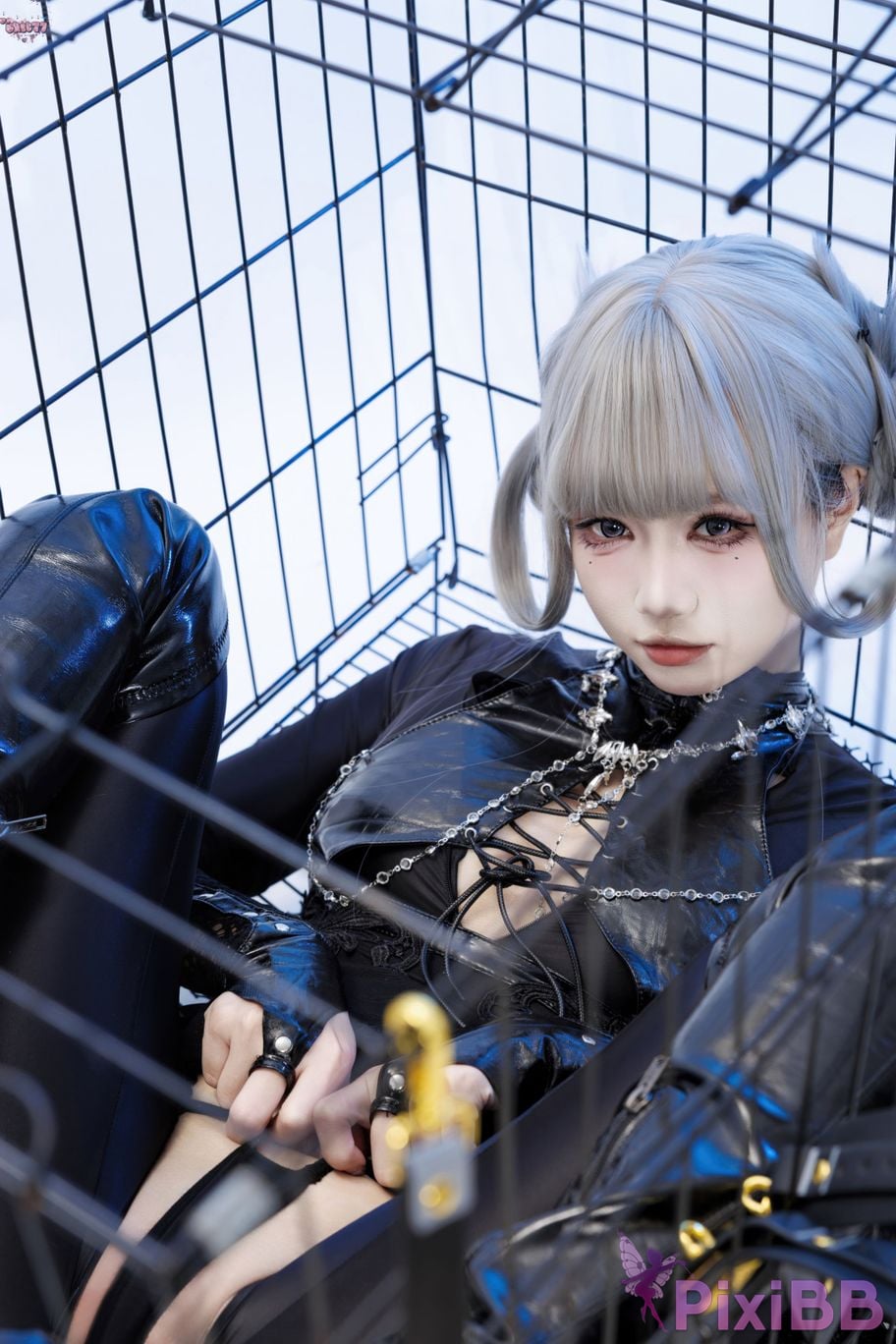 Cosplayer Qiqi be good Black smoke cheongsam PixiBB.COM 070