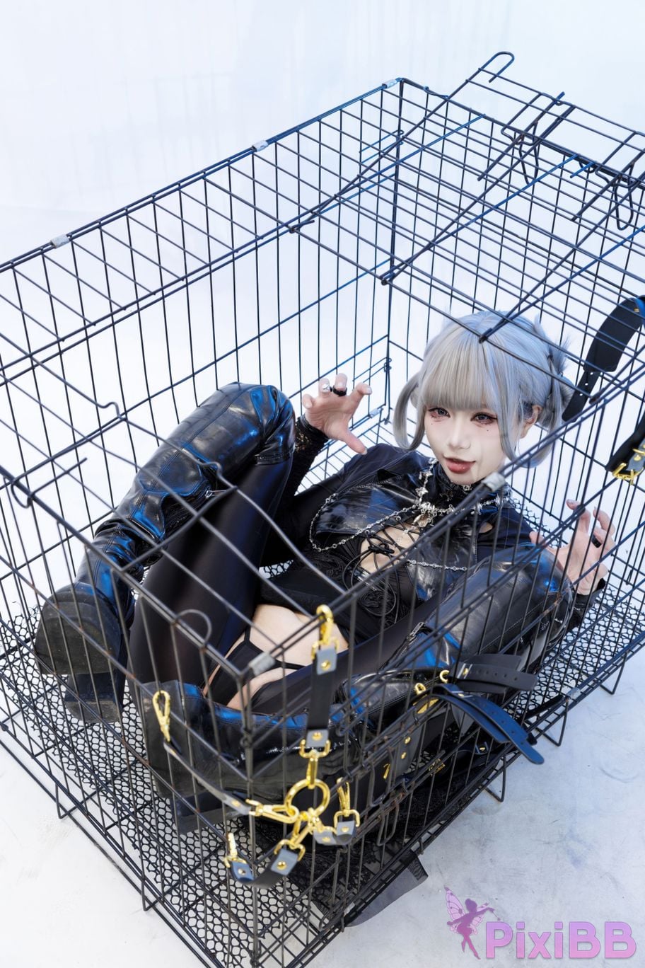 Cosplayer Qiqi be good Black smoke cheongsam PixiBB.COM 071