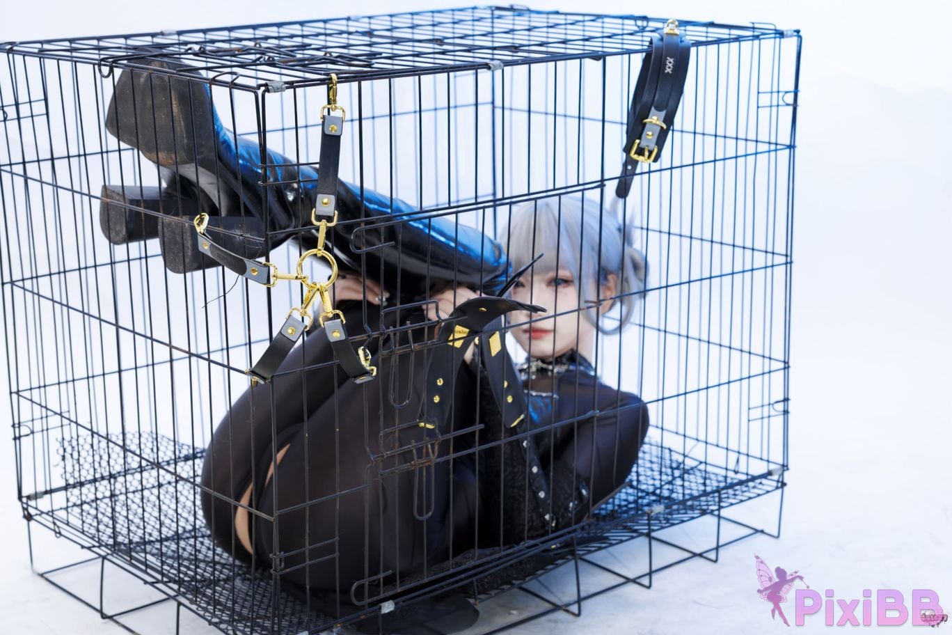 Cosplayer Qiqi be good Black smoke cheongsam PixiBB.COM 072