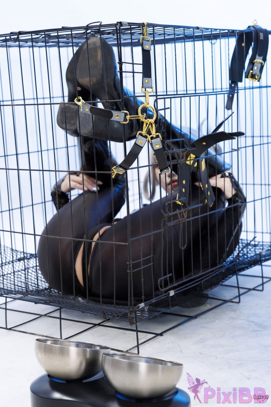 Cosplayer Qiqi be good Black smoke cheongsam PixiBB.COM 073