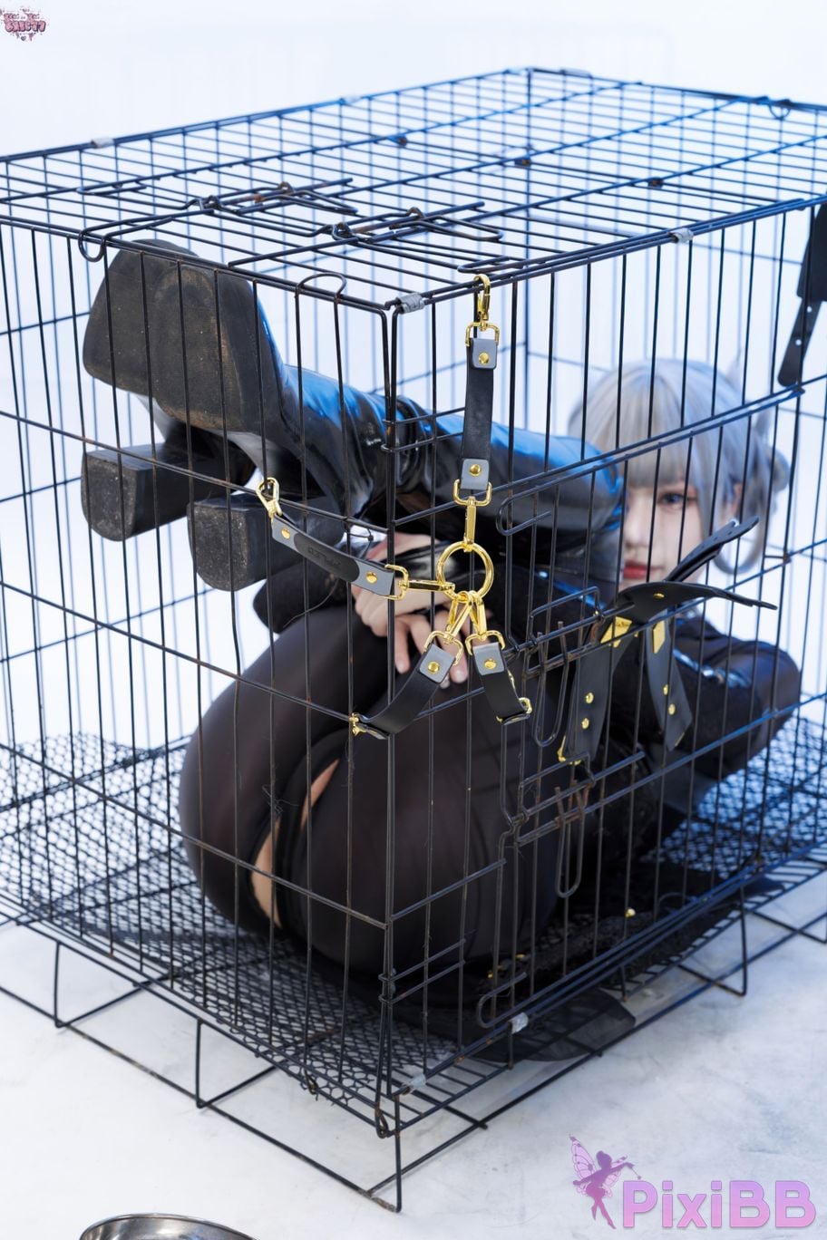 Cosplayer Qiqi be good Black smoke cheongsam PixiBB.COM 074