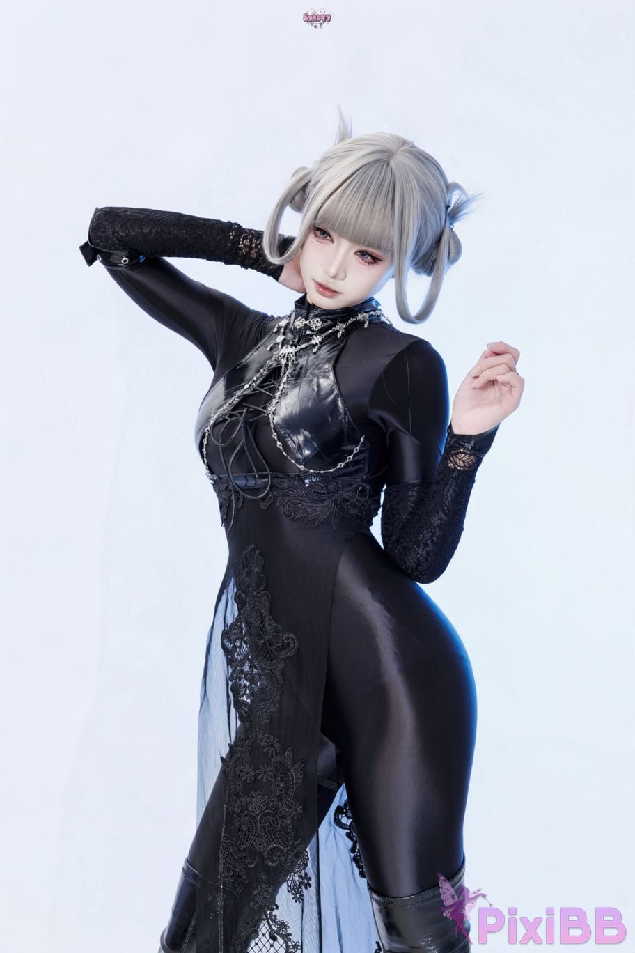Cosplayer Qiqi be good Black smoke cheongsam PixiBB.COM 076