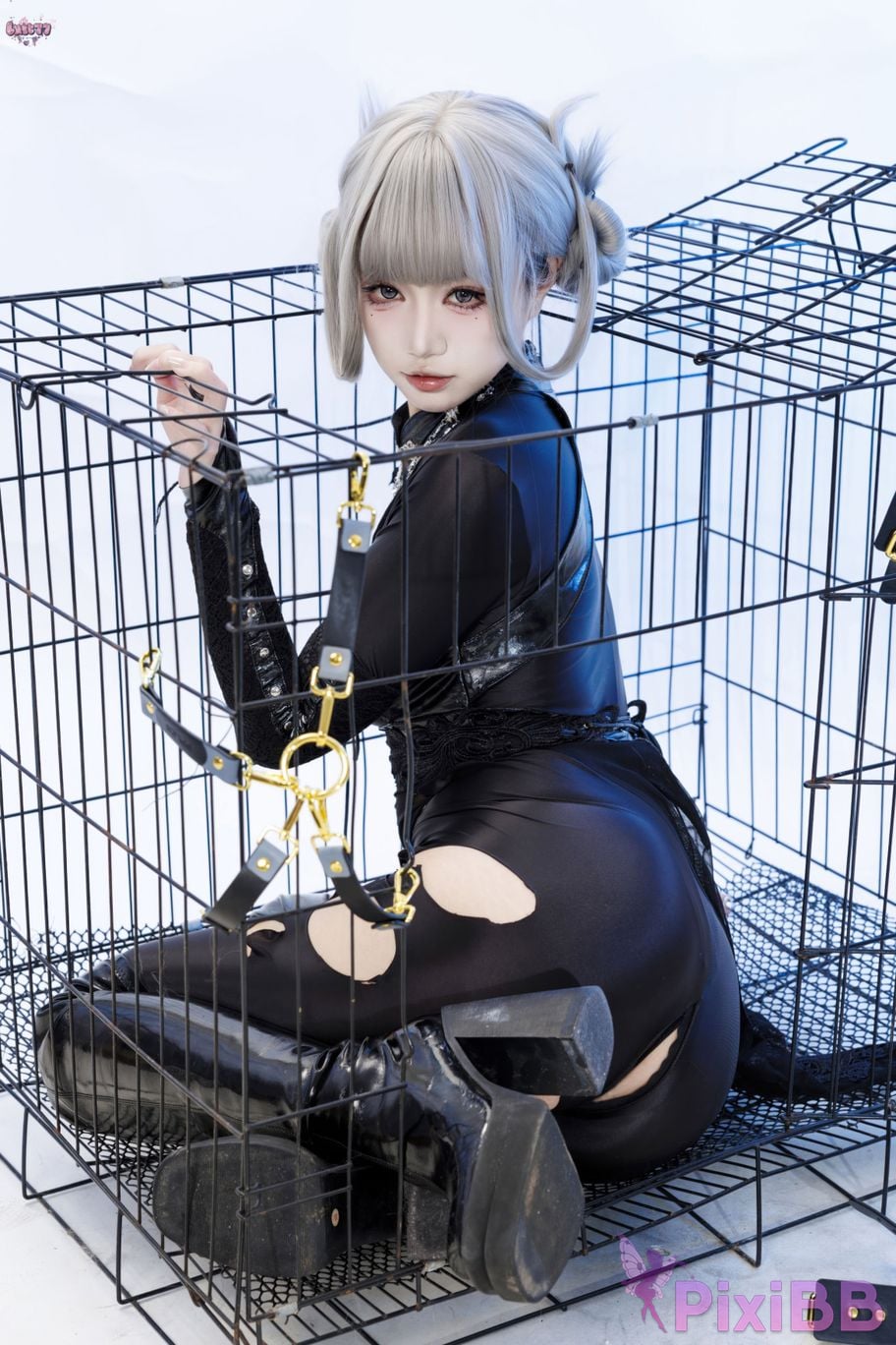 Cosplayer Qiqi be good Black smoke cheongsam PixiBB.COM 080
