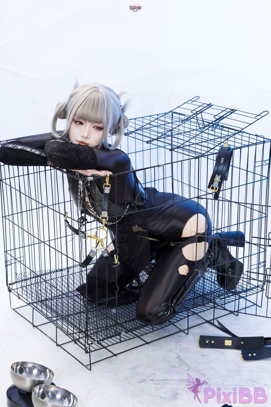 Cosplayer Qiqi be good Black smoke cheongsam PixiBB.COM 081