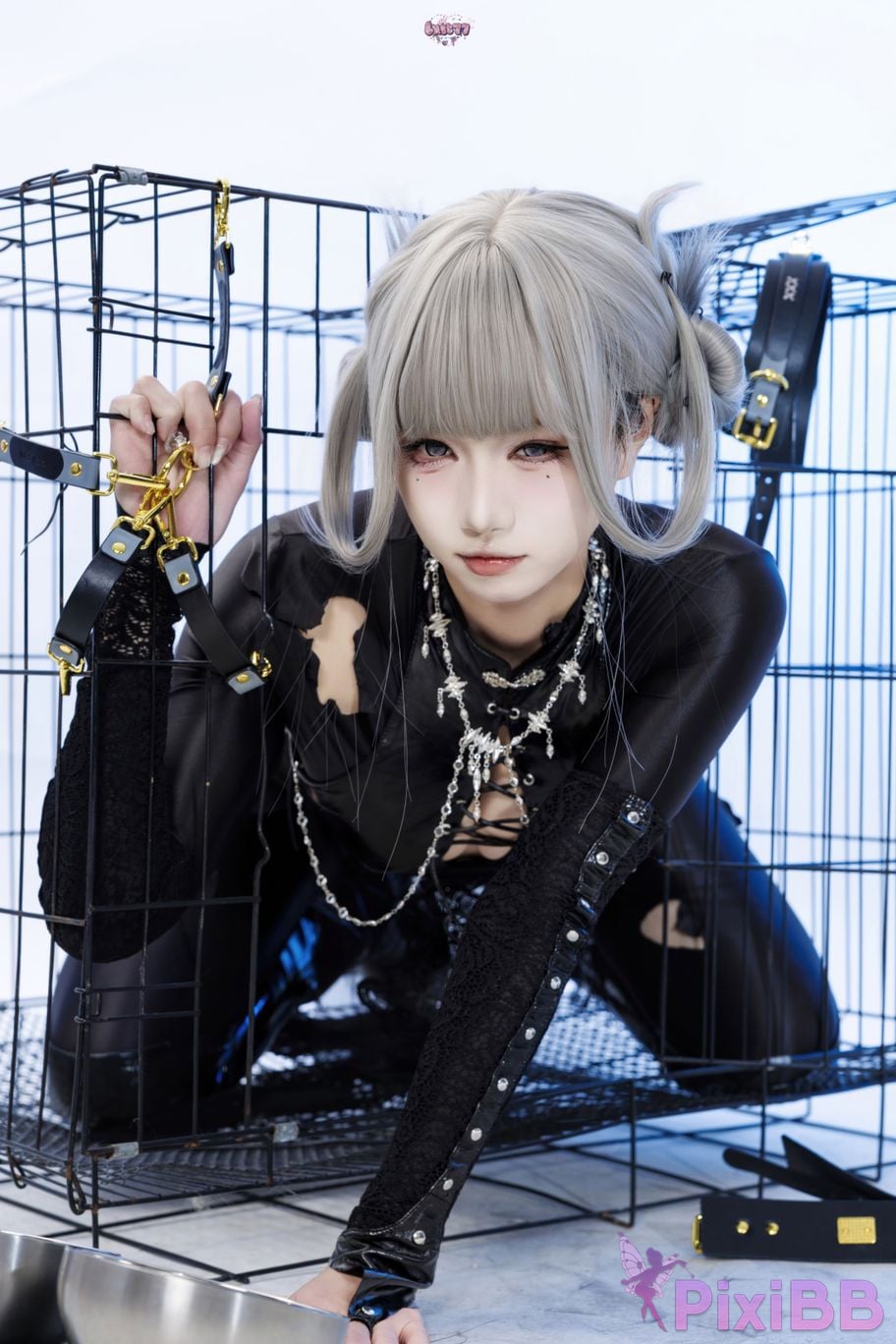 Cosplayer Qiqi be good Black smoke cheongsam PixiBB.COM 084