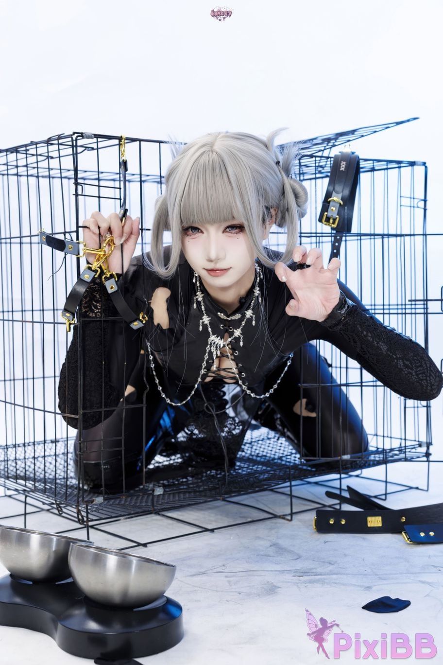 Cosplayer Qiqi be good Black smoke cheongsam PixiBB.COM 085
