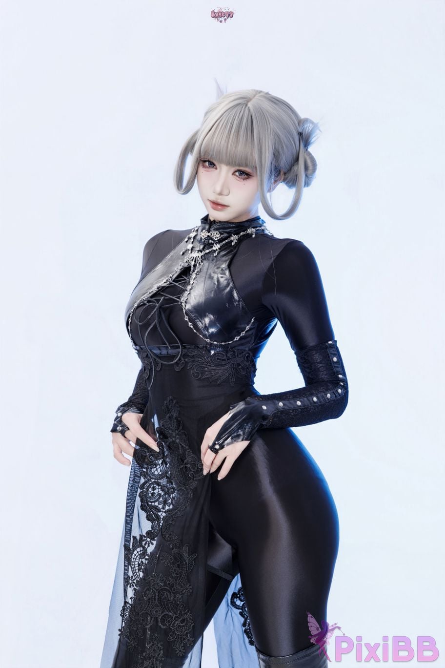 Cosplayer Qiqi be good Black smoke cheongsam PixiBB.COM 087
