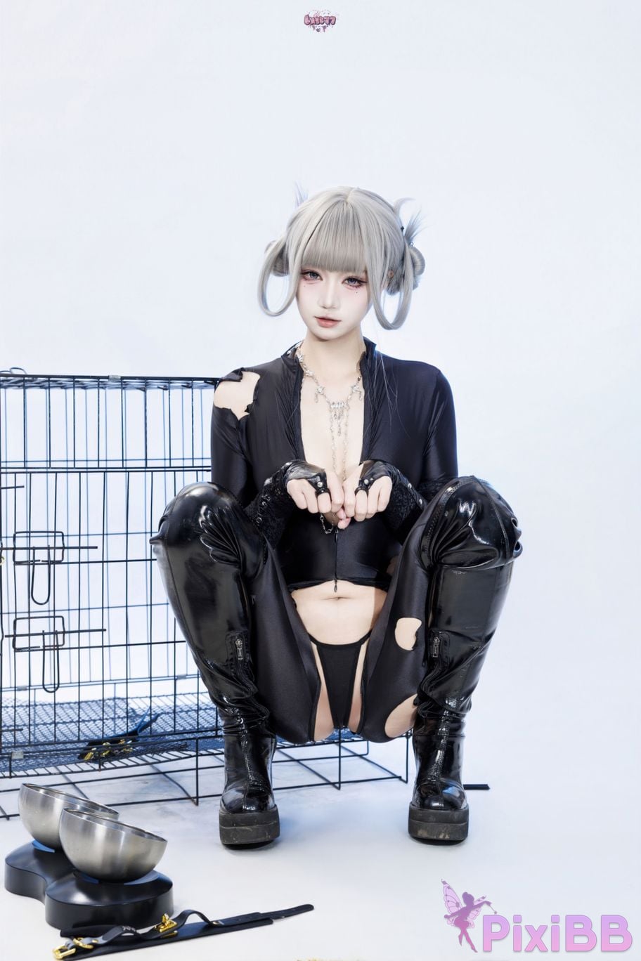 Cosplayer Qiqi be good Black smoke cheongsam PixiBB.COM 088
