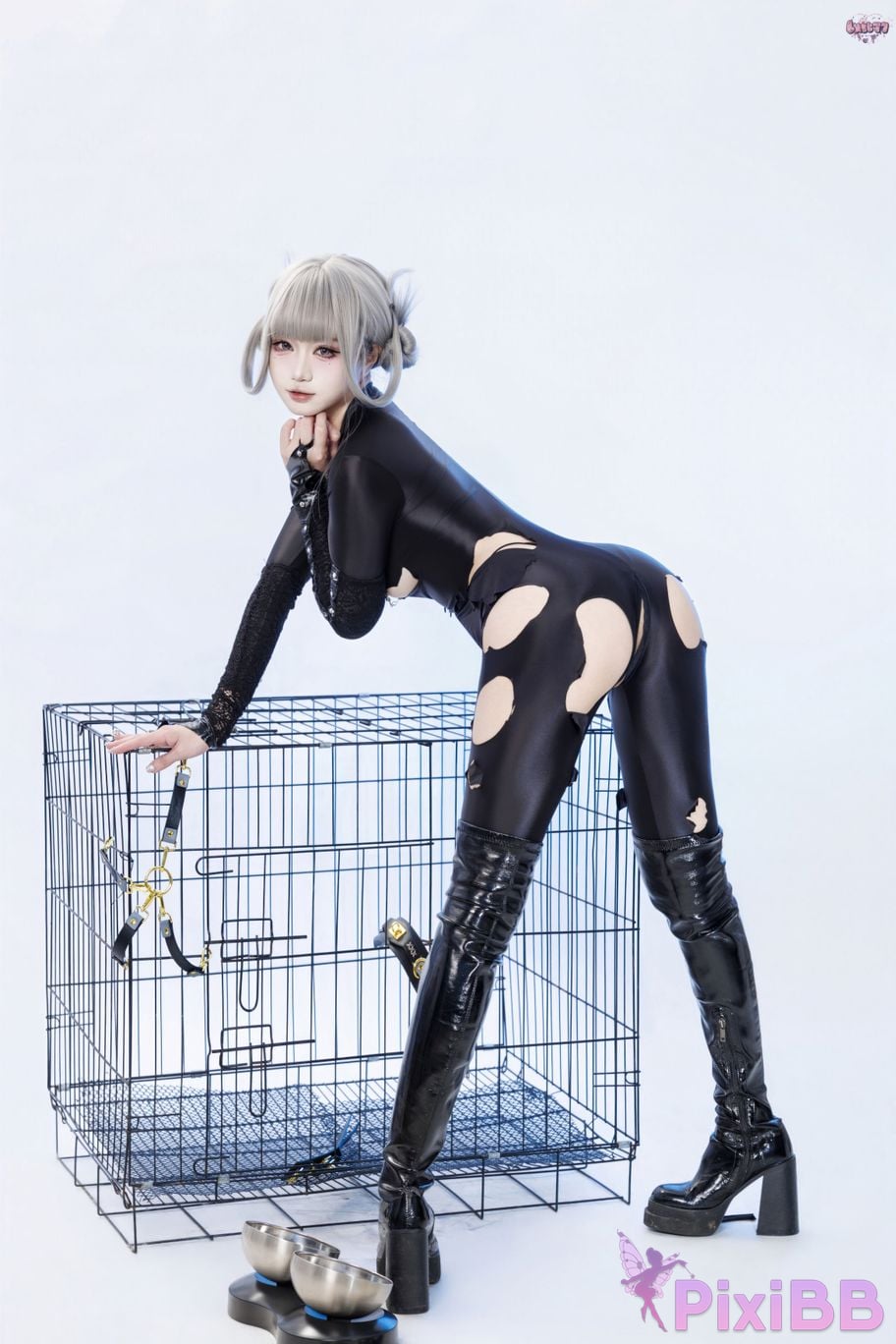 Cosplayer Qiqi be good Black smoke cheongsam PixiBB.COM 095