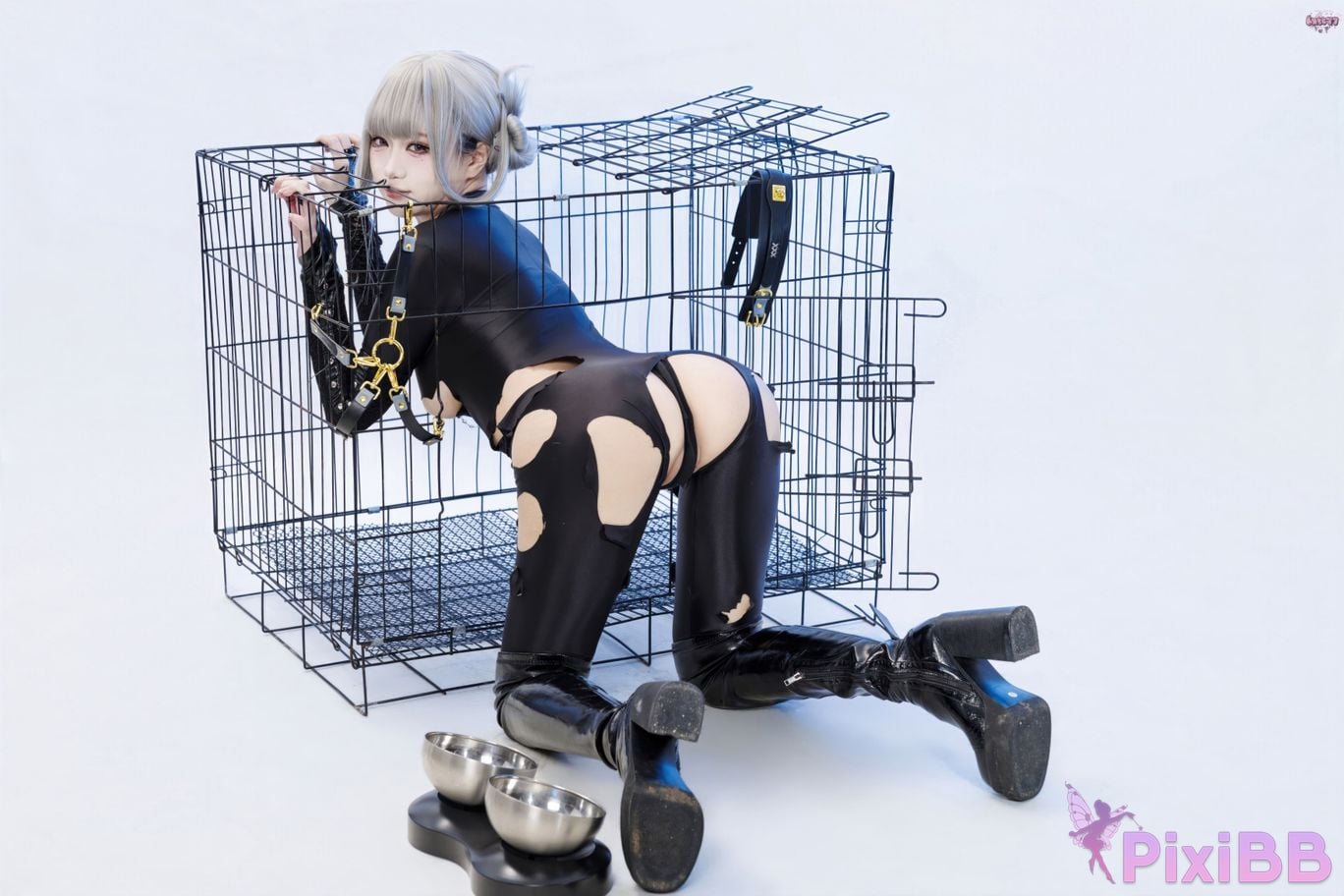 Cosplayer Qiqi be good Black smoke cheongsam PixiBB.COM 105